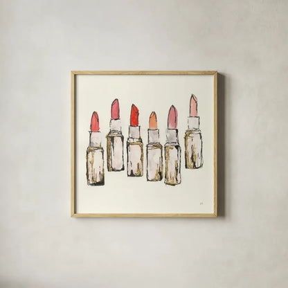 Fashion First II by Chris Paschke. Shown in a natural wood glass frame for a timeless modern aesthetic. Available as an archival giclee rolled canvas, fine art paper, or poster print. SKU 49453a.