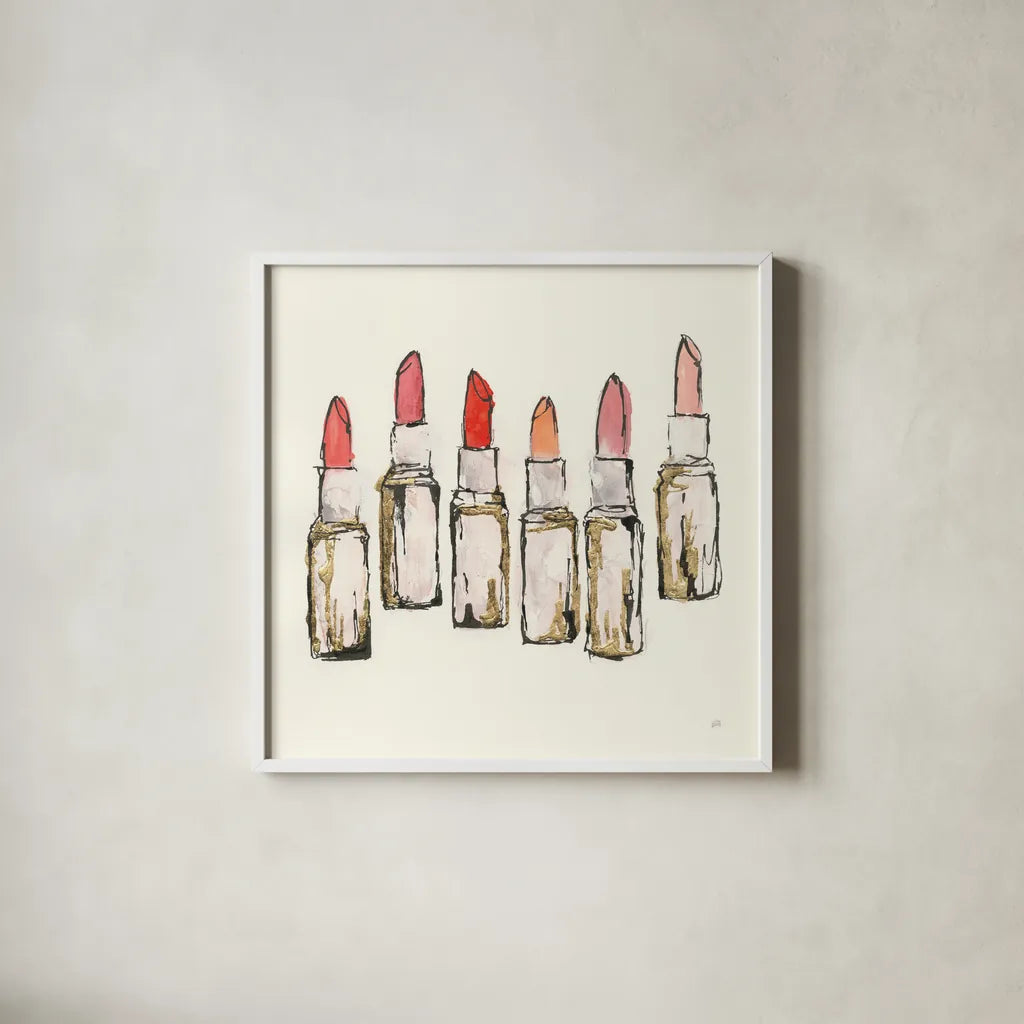 Fashion First II by Chris Paschke. Shown in a crisp white glass frame for a clean and minimalist style. Available as an archival giclee rolled canvas, fine art paper, or poster print. SKU 49453a.