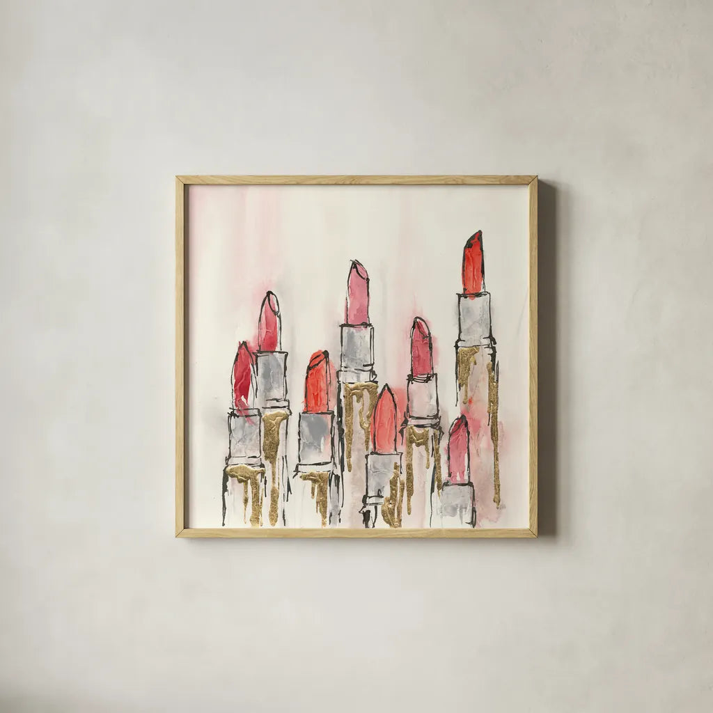 Fashion First IV by Chris Paschke. Shown in a natural wood glass frame for a timeless modern aesthetic. Available as an archival giclee rolled canvas, fine art paper, or poster print. SKU 49455a.