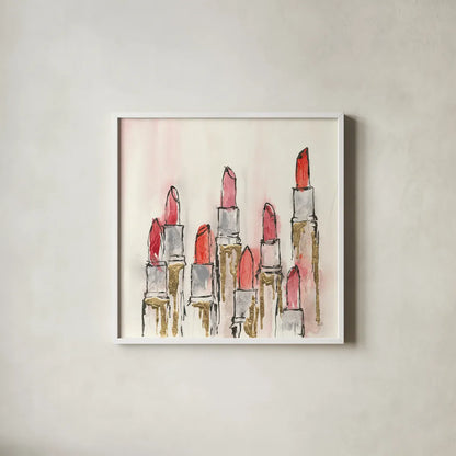 Fashion First IV by Chris Paschke. Shown in a crisp white glass frame for a clean and minimalist style. Available as an archival giclee rolled canvas, fine art paper, or poster print. SKU 49455a.