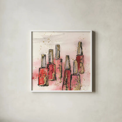 Fashion First V by Chris Paschke. Shown in a crisp white glass frame for a clean and minimalist style. Available as an archival giclee rolled canvas, fine art paper, or poster print. SKU 49456a.