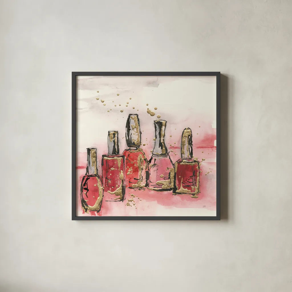 Fashion First VI by Chris Paschke. Shown in a sleek black glass frame for a contemporary gallery look. Available as an archival giclee rolled canvas, fine art paper, or poster print. SKU 49457a.