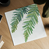 Ferns I Square by Chris Paschke. Shown as a detailed flat fine art print, highlighting archival giclee quality. Available as an archival giclee rolled canvas, fine art paper, or poster print. SKU 24943a.