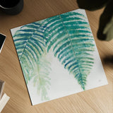 Ferns III Square Cool by Chris Paschke. Shown as a detailed flat fine art print, highlighting archival giclee quality. Available as an archival giclee rolled canvas, fine art paper, or poster print. SKU 59774a.