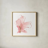 Floral Blossom I by Chris Paschke. Shown in a natural wood glass frame for a timeless modern aesthetic. Available as an archival giclee rolled canvas, fine art paper, or poster print. SKU 82450a.