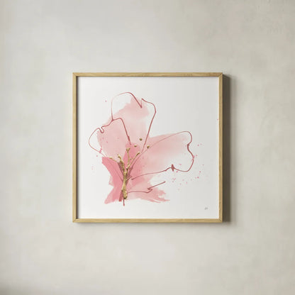 Floral Blossom I by Chris Paschke. Shown in a natural wood glass frame for a timeless modern aesthetic. Available as an archival giclee rolled canvas, fine art paper, or poster print. SKU 82450a.