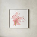 Floral Blossom I by Chris Paschke. Shown in a crisp white glass frame for a clean and minimalist style. Available as an archival giclee rolled canvas, fine art paper, or poster print. SKU 82450a.