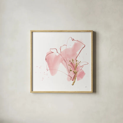 Floral Blossom III by Chris Paschke. Shown in a natural wood glass frame for a timeless modern aesthetic. Available as an archival giclee rolled canvas, fine art paper, or poster print. SKU 82452a.