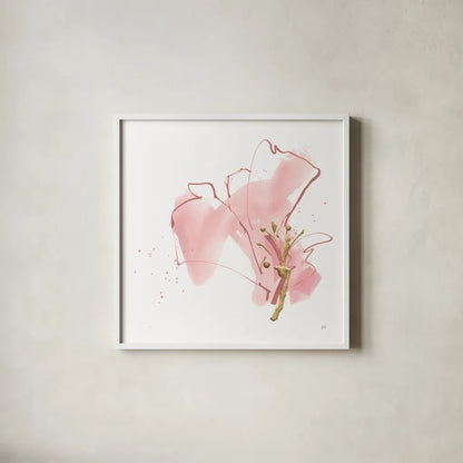 Floral Blossom III by Chris Paschke. Shown in a crisp white glass frame for a clean and minimalist style. Available as an archival giclee rolled canvas, fine art paper, or poster print. SKU 82452a.