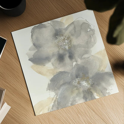 Floral Gray II by Chris Paschke. Shown as a detailed flat fine art print, highlighting archival giclee quality. Available as an archival giclee rolled canvas, fine art paper, or poster print. SKU 33985a.