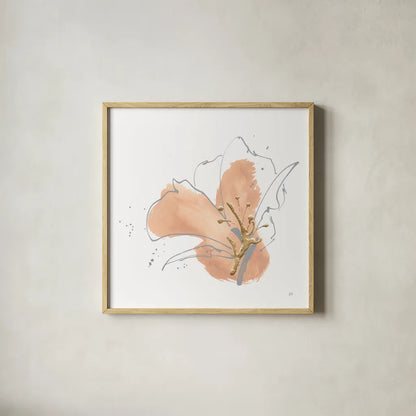 Floral Terracotta I by Chris Paschke. Shown in a natural wood glass frame for a timeless modern aesthetic. Available as an archival giclee rolled canvas, fine art paper, or poster print. SKU 82454a.