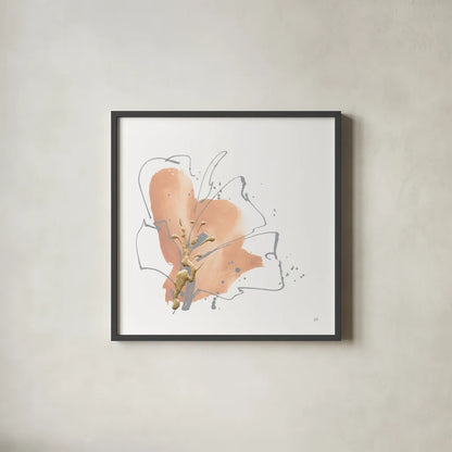 Floral Terracotta II by Chris Paschke. Shown in a sleek black glass frame for a contemporary gallery look. Available as an archival giclee rolled canvas, fine art paper, or poster print. SKU 82455a.