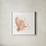 Floral Terracotta II by Chris Paschke. Shown in a crisp white glass frame for a clean and minimalist style. Available as an archival giclee rolled canvas, fine art paper, or poster print. SKU 82455a.