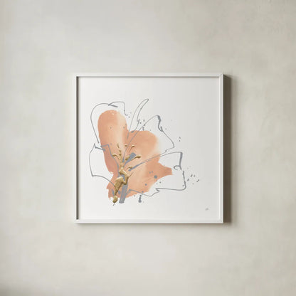 Floral Terracotta II by Chris Paschke. Shown in a crisp white glass frame for a clean and minimalist style. Available as an archival giclee rolled canvas, fine art paper, or poster print. SKU 82455a.