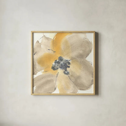 Flower Tones I by Chris Paschke. Shown in a natural wood glass frame for a timeless modern aesthetic. Available as an archival giclee rolled canvas, fine art paper, or poster print. SKU 33988a.