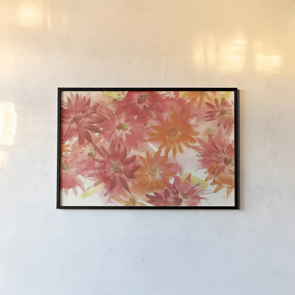 Flowers Afield III by Chris Paschke. shown as a paper print in a black flame. Available as a archival giclee rolled canvas, fine art paper, or poster print. SKU 50154i.
