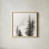 Free Flight I by Chris Paschke. Shown in a natural wood glass frame for a timeless modern aesthetic. Available as an archival giclee rolled canvas, fine art paper, or poster print. SKU 95450a.