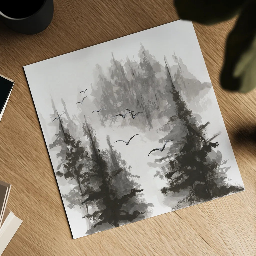 Free Flight II by Chris Paschke. Shown as a detailed flat fine art print, highlighting archival giclee quality. Available as an archival giclee rolled canvas, fine art paper, or poster print. SKU 95451a.