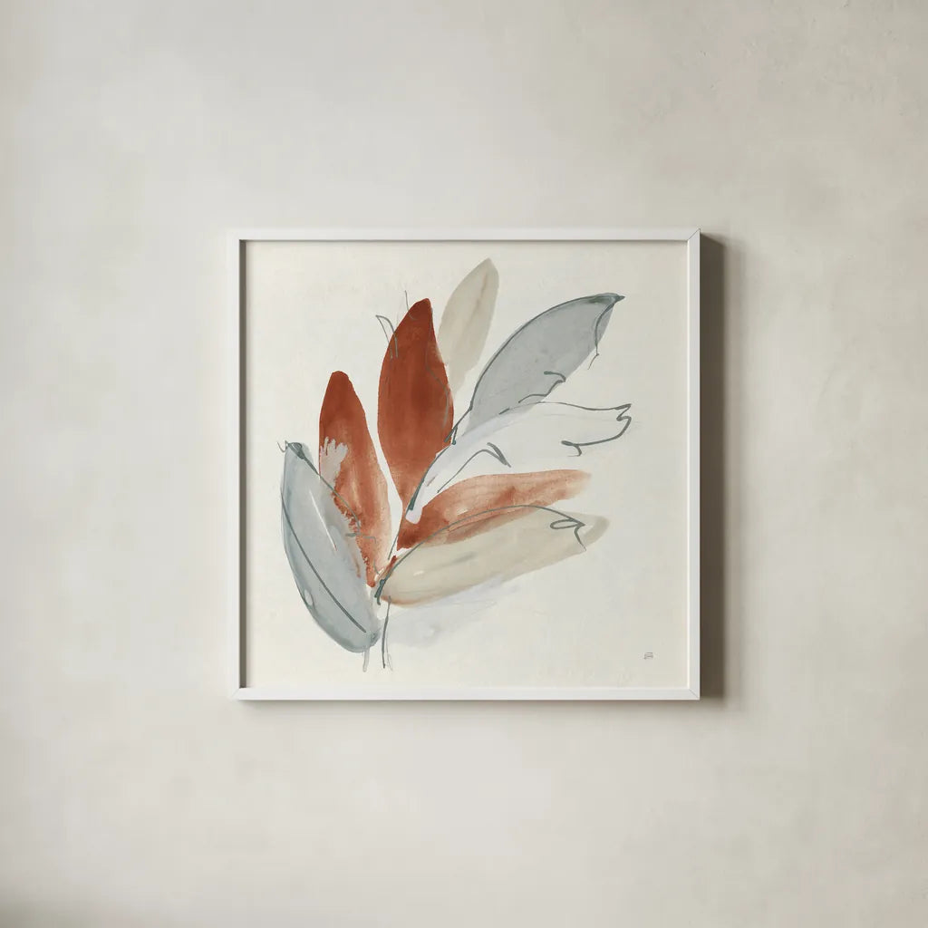 From the Forest I Rust by Chris Paschke. Shown in a crisp white glass frame for a clean and minimalist style. Available as an archival giclee rolled canvas, fine art paper, or poster print. SKU 80491a.