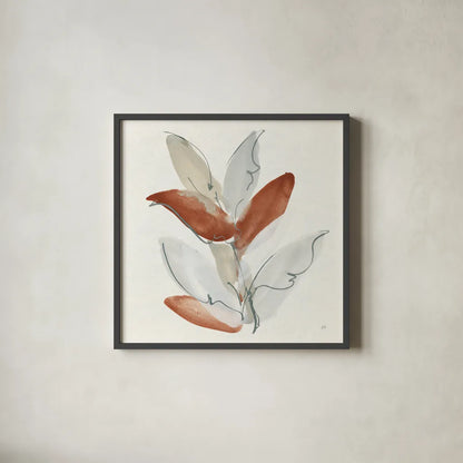 From the Forest II Rust by Chris Paschke. Shown in a sleek black glass frame for a contemporary gallery look. Available as an archival giclee rolled canvas, fine art paper, or poster print. SKU 80492a.