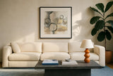 Full Circle I by Chris Paschke. Displayed in a glass frame with matte in a clean modern living room. Available as an archival giclee rolled canvas, fine art paper, or poster print. SKU 22560a.