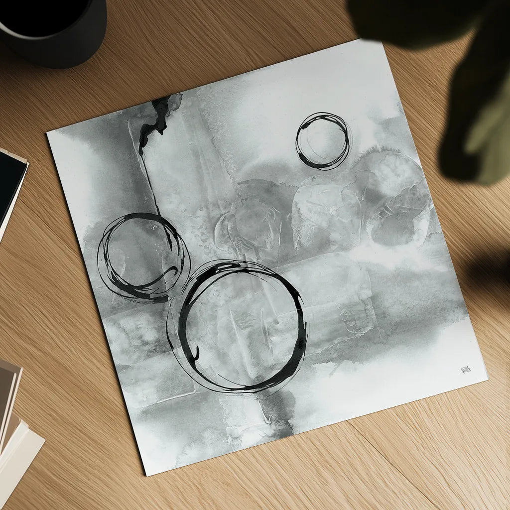 Full Circle I Gray by Chris Paschke. Shown as a detailed flat fine art print, highlighting archival giclee quality. Available as an archival giclee rolled canvas, fine art paper, or poster print. SKU 22778a.