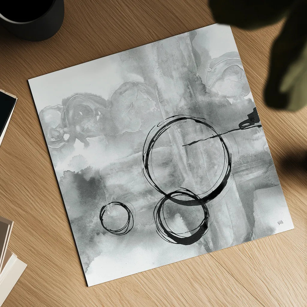 Full Circle II Gray by Chris Paschke. Shown as a detailed flat fine art print, highlighting archival giclee quality. Available as an archival giclee rolled canvas, fine art paper, or poster print. SKU 22779a.