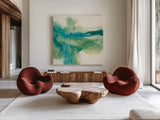 Gem Tones I by Chris Paschke. Shown as extra-large giant wall art in a modern living room. Available as an archival giclee rolled canvas, fine art paper, or poster print. SKU 39622a.
