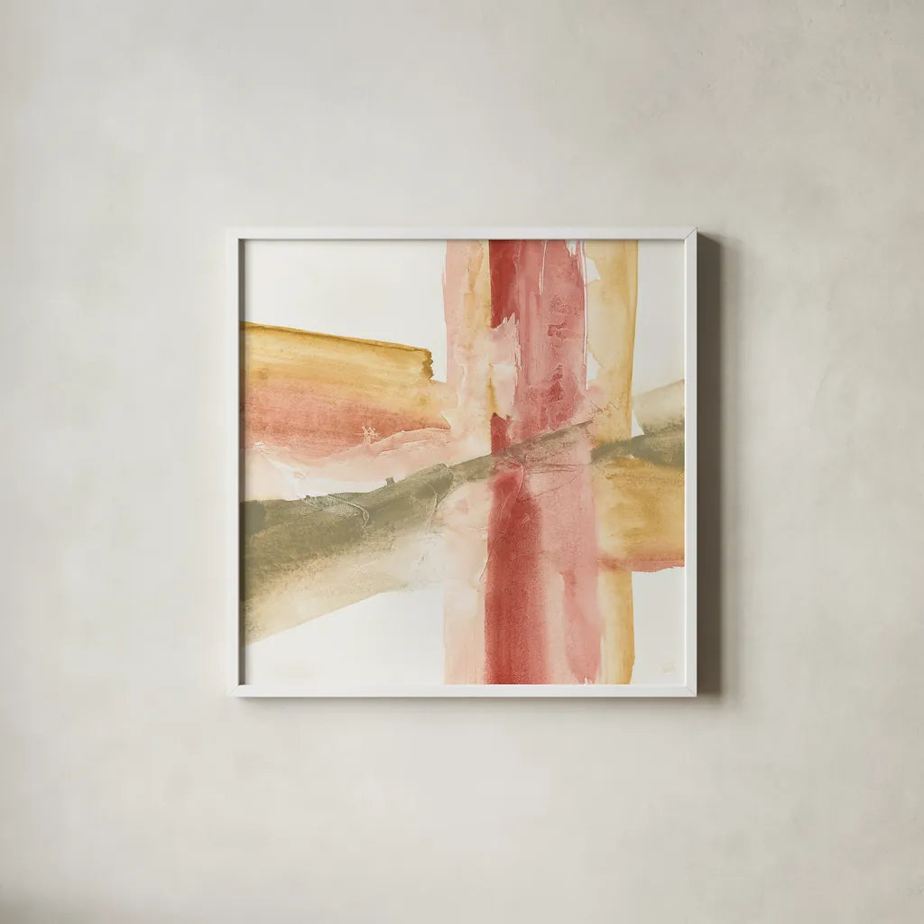 GeoScape II by Chris Paschke. Shown in a crisp white glass frame for a clean and minimalist style. Available as an archival giclee rolled canvas, fine art paper, or poster print. SKU 39567a.