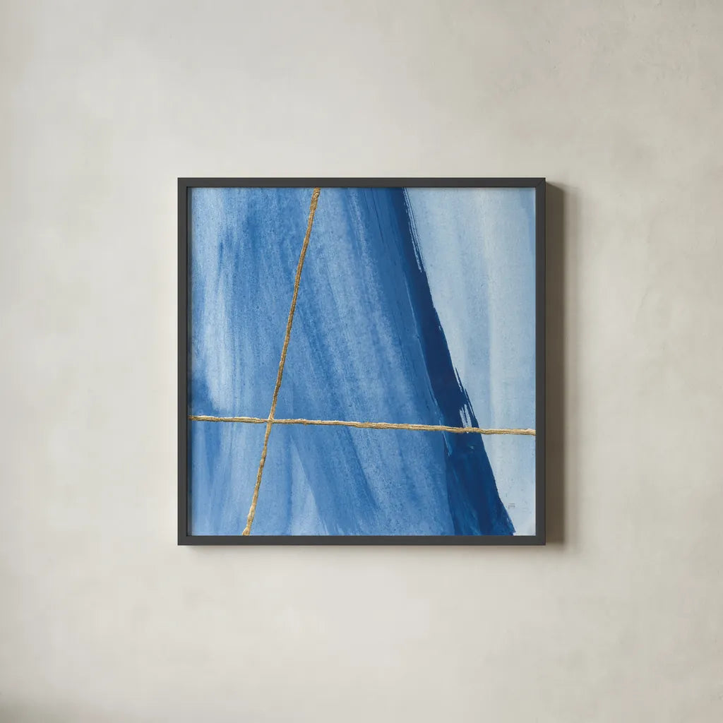 Geometrics I by Chris Paschke. Shown in a sleek black glass frame for a contemporary gallery look. Available as an archival giclee rolled canvas, fine art paper, or poster print. SKU 68180a.