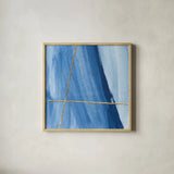 Geometrics I by Chris Paschke. Shown in a natural wood glass frame for a timeless modern aesthetic. Available as an archival giclee rolled canvas, fine art paper, or poster print. SKU 68180a.