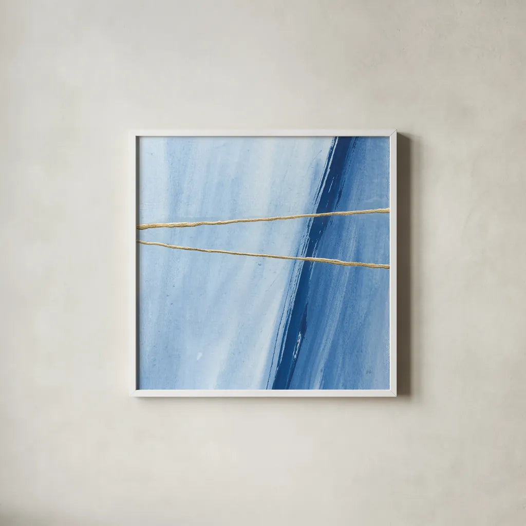 Geometrics II by Chris Paschke. Shown in a crisp white glass frame for a clean and minimalist style. Available as an archival giclee rolled canvas, fine art paper, or poster print. SKU 68181a.