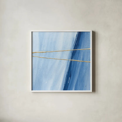 Geometrics II by Chris Paschke. Shown in a crisp white glass frame for a clean and minimalist style. Available as an archival giclee rolled canvas, fine art paper, or poster print. SKU 68181a.