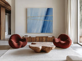 Geometrics II by Chris Paschke. Shown as extra-large giant wall art in a modern living room. Available as an archival giclee rolled canvas, fine art paper, or poster print. SKU 68181a.