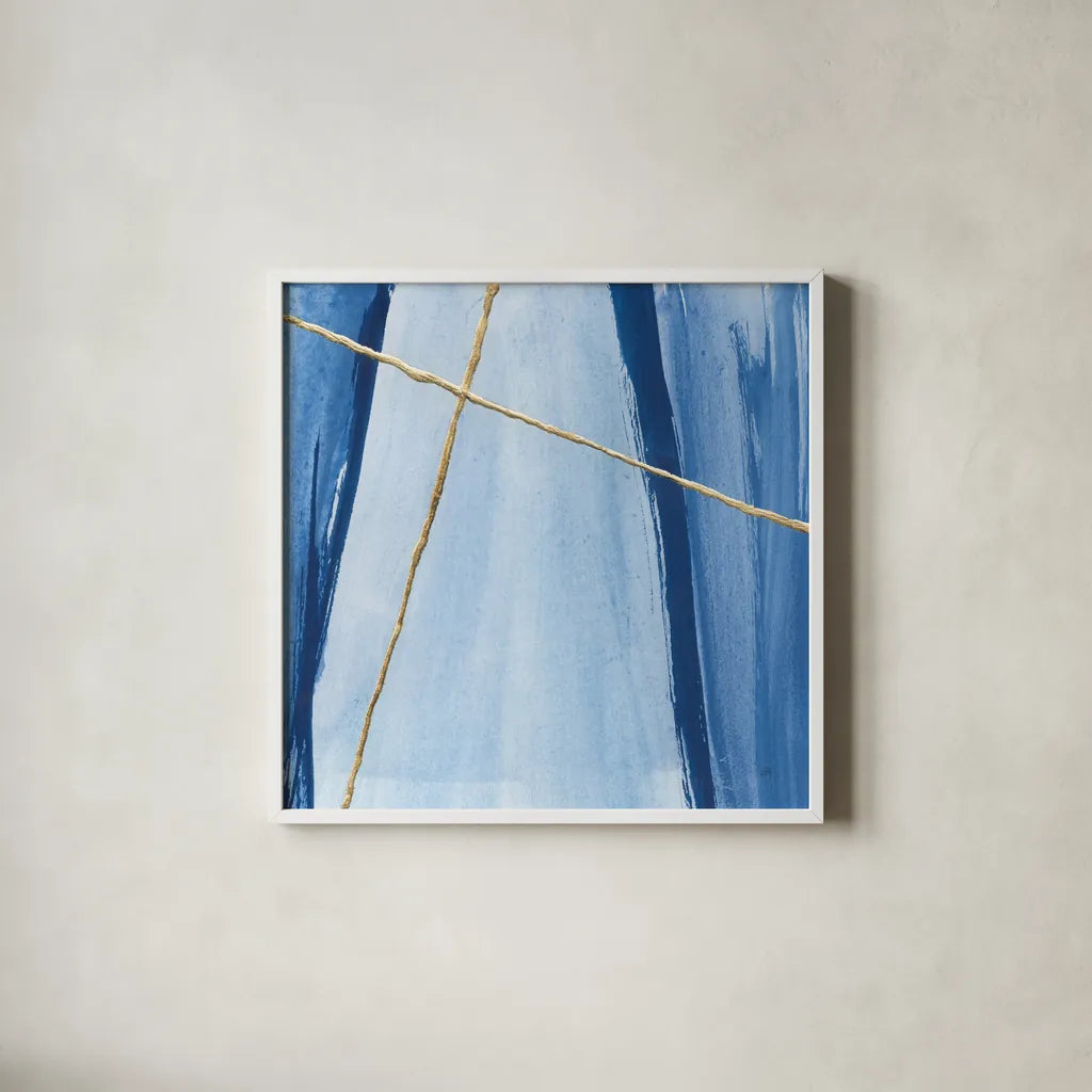 Geometrics III by Chris Paschke. Shown in a crisp white glass frame for a clean and minimalist style. Available as an archival giclee rolled canvas, fine art paper, or poster print. SKU 68182a.