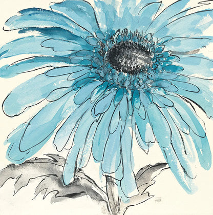 Gerbera Blue III by Chris Paschke. SKU 11092a. Archival Giclee Fine art print for wall decor.