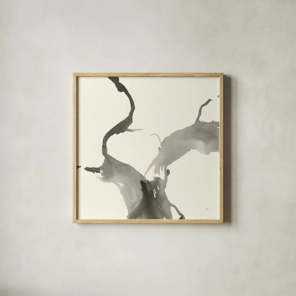 Gesture I by Chris Paschke. Shown in a natural wood glass frame for a timeless modern aesthetic. Available as an archival giclee rolled canvas, fine art paper, or poster print. SKU 44531a.