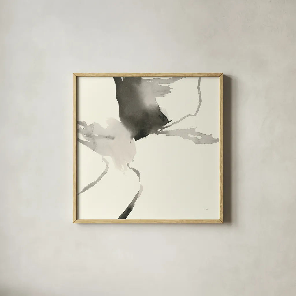 Gesture II by Chris Paschke. Shown in a natural wood glass frame for a timeless modern aesthetic. Available as an archival giclee rolled canvas, fine art paper, or poster print. SKU 44532a.