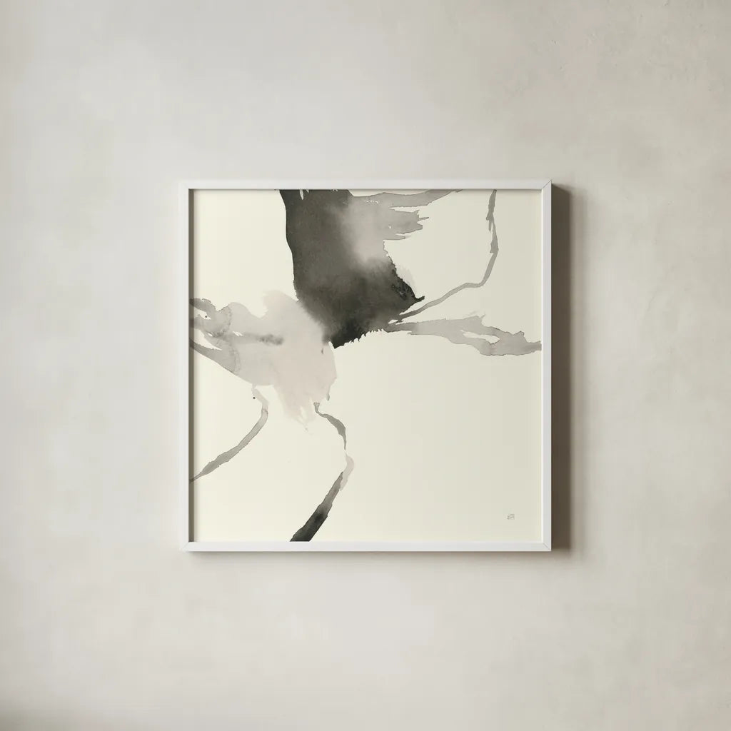 Gesture II by Chris Paschke. Shown in a crisp white glass frame for a clean and minimalist style. Available as an archival giclee rolled canvas, fine art paper, or poster print. SKU 44532a.