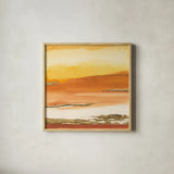 Gilded Amber I v2 by Chris Paschke. Shown in a natural wood glass frame for a timeless modern aesthetic. Available as an archival giclee rolled canvas, fine art paper, or poster print. SKU 27265a.