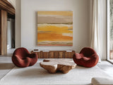 Gilded Amber II by Chris Paschke. Shown as extra-large giant wall art in a modern living room. Available as an archival giclee rolled canvas, fine art paper, or poster print. SKU 26743a.