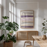Gilded Amethyst I by Chris Paschke. shown as a print in a natural wood frame in a dining room. Available as a archival giclee rolled canvas, fine art paper, or poster print. SKU 26748h.