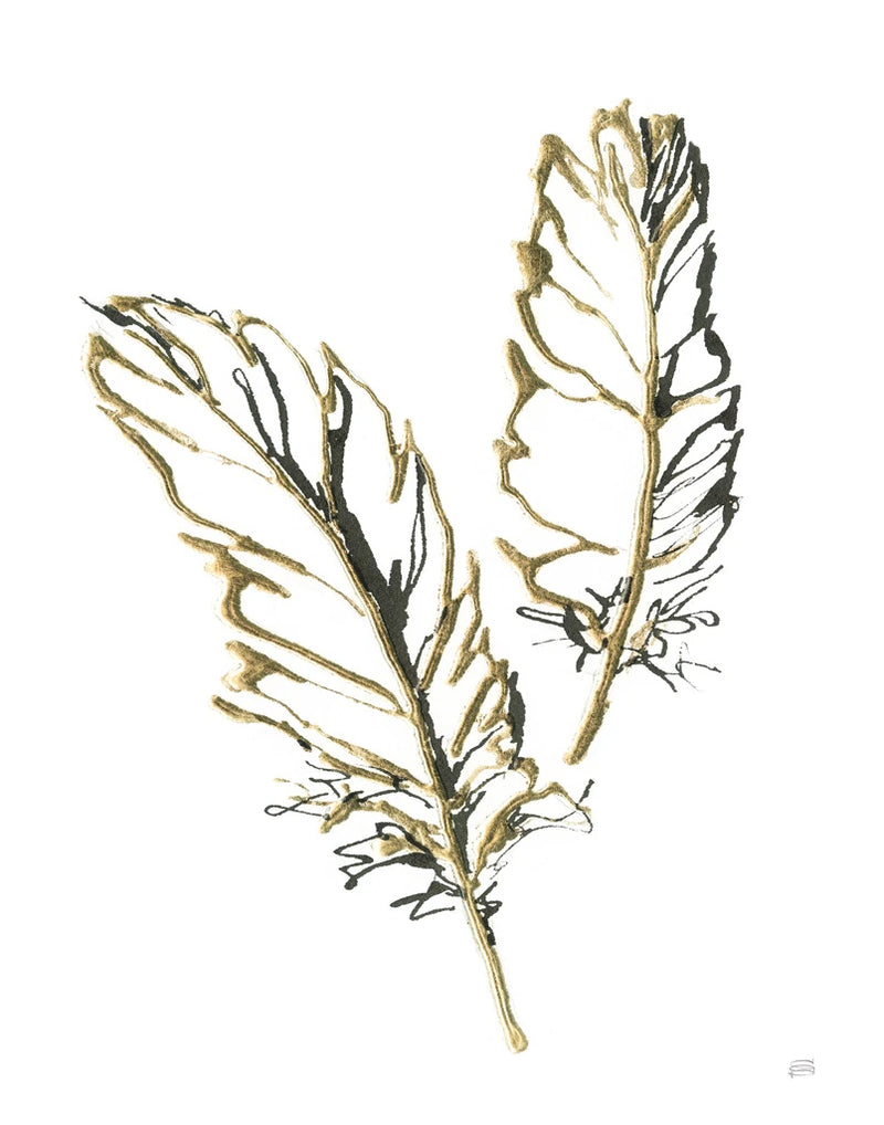 Gilded Barn Owl Feather by Chris Paschke