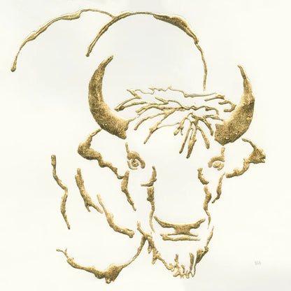 Gilded Bison by Chris Paschke. SKU 31827a. Archival Giclee Fine art print for wall decor.