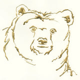 Gilded Brown Bear by Chris Paschke. SKU 31825a. Archival Giclee Fine art print for wall decor.