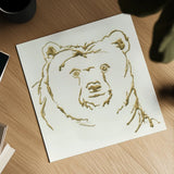 Gilded Brown Bear by Chris Paschke. Shown as a detailed flat fine art print, highlighting archival giclee quality. Available as an archival giclee rolled canvas, fine art paper, or poster print. SKU 31825a.