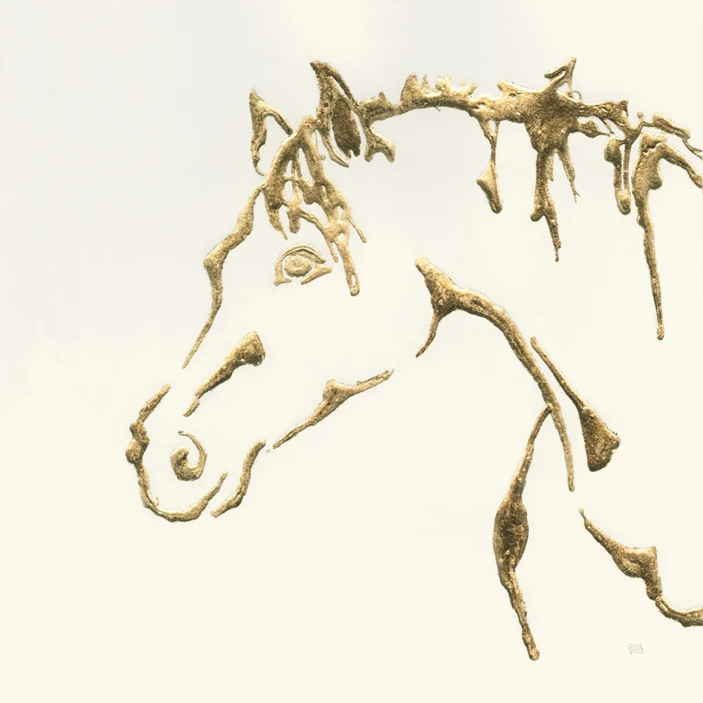Gilded Cowpony by Chris Paschke. SKU 31774a. Archival Giclee Fine art print for wall decor.