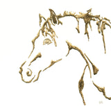 Gilded Cowpony on White by Chris Paschke. SKU 32635a. Archival Giclee Fine art print for wall decor.