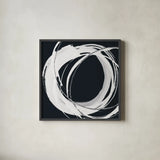 Gilded Enso I BW by Chris Paschke. Shown in a sleek black glass frame for a contemporary gallery look. Available as an archival giclee rolled canvas, fine art paper, or poster print. SKU 54816a.