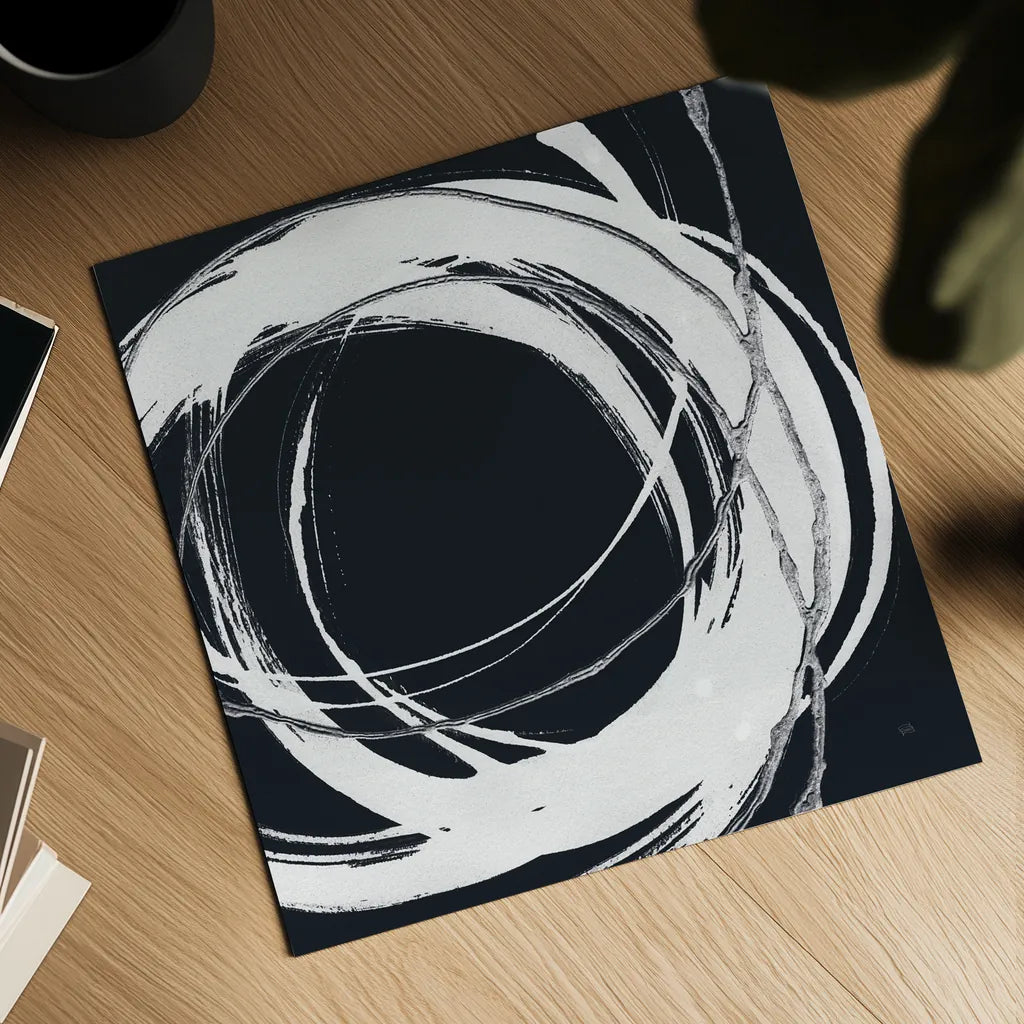 Gilded Enso II BW by Chris Paschke. Shown as a detailed flat fine art print, highlighting archival giclee quality. Available as an archival giclee rolled canvas, fine art paper, or poster print. SKU 54817a.